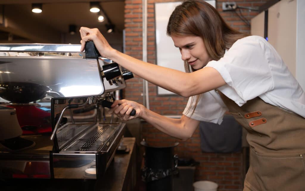 Voorbeeld van een espressomachine in lease horeca