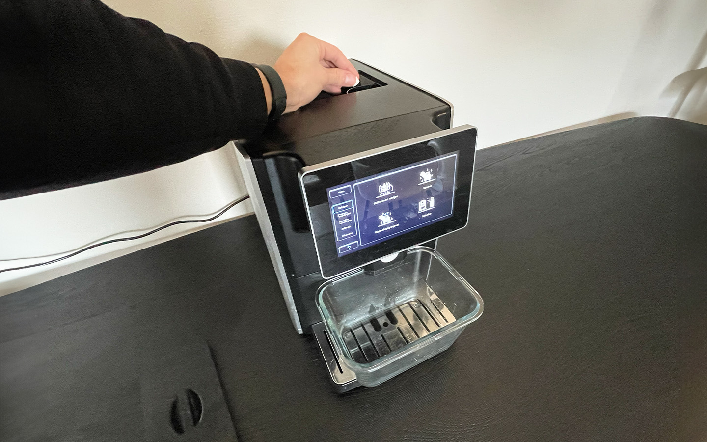 Reinigingstablet in koffiemachine