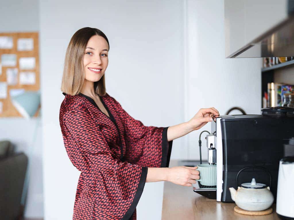Gebruiken zetgroep van een koffiemachine