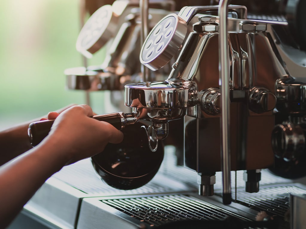 Voorbeeld van een espressomachine