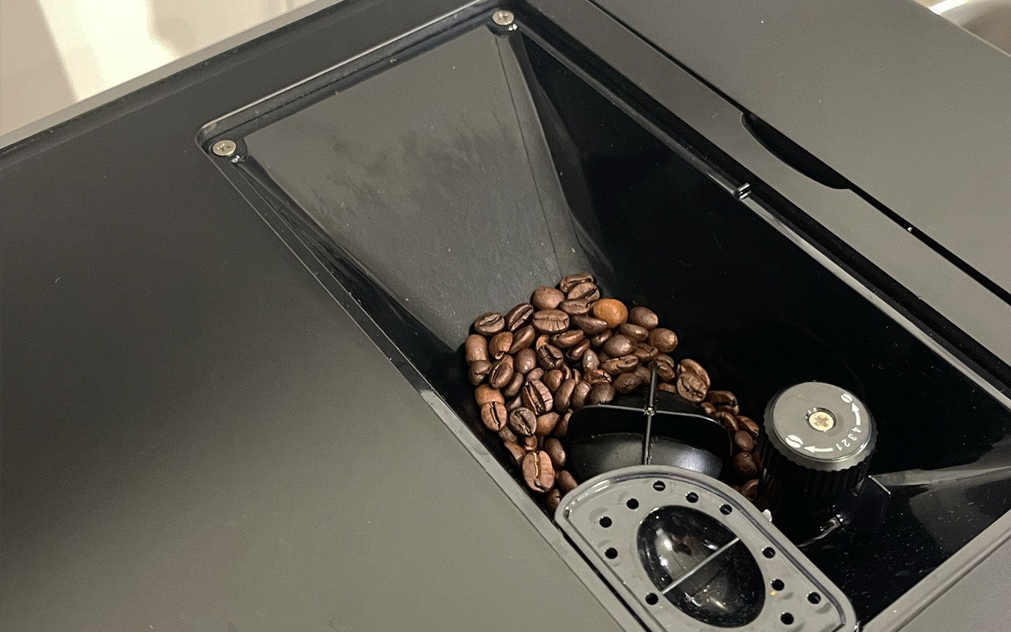 Bonen controleren in koffiemachine