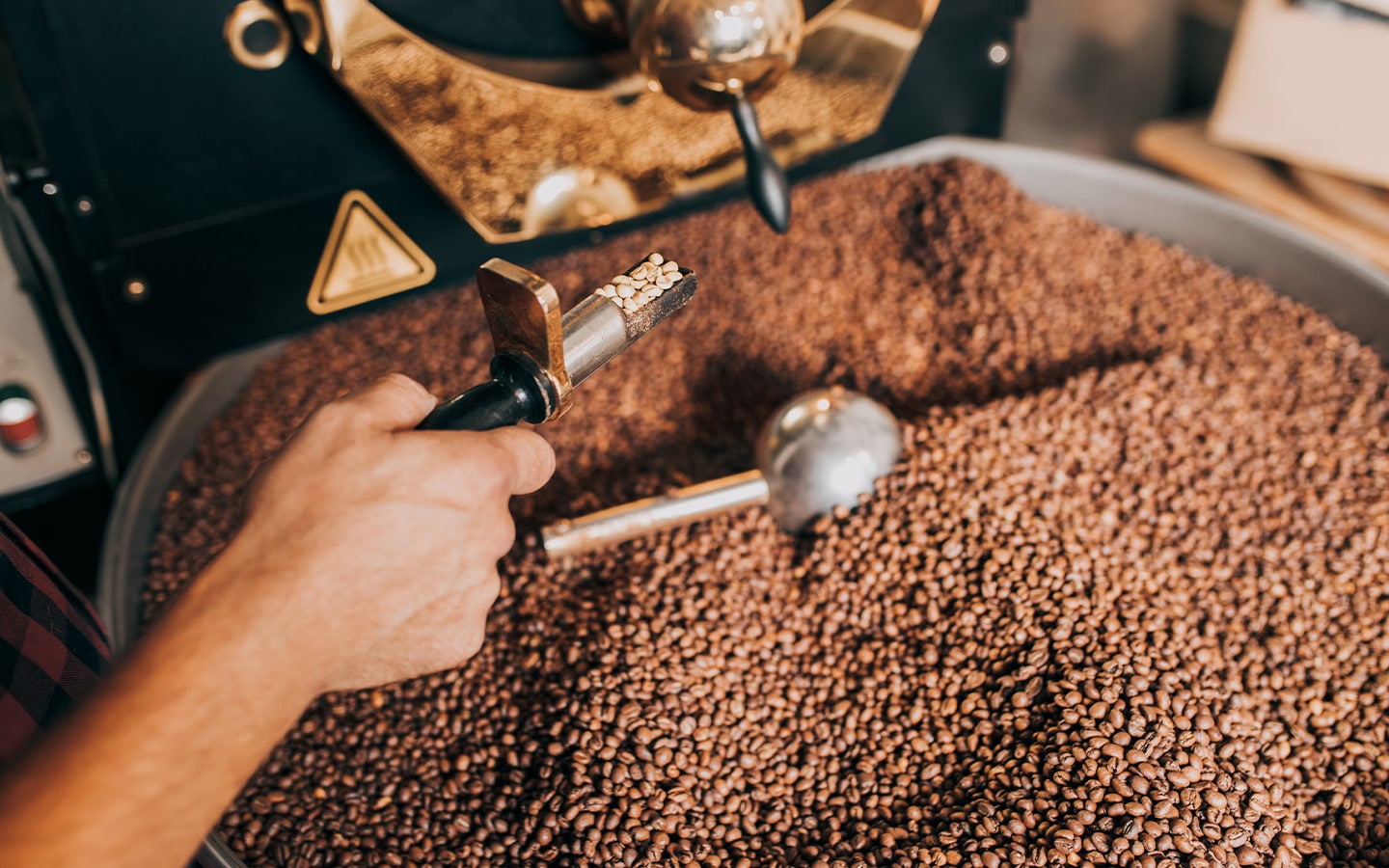 Voorbeeld van soort branding van koffie